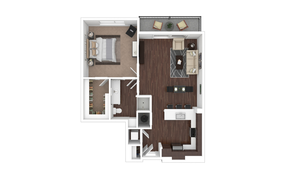 3D Furnished Floorplan - A2
