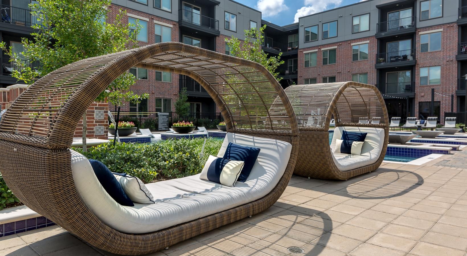 large cabanas with pillows